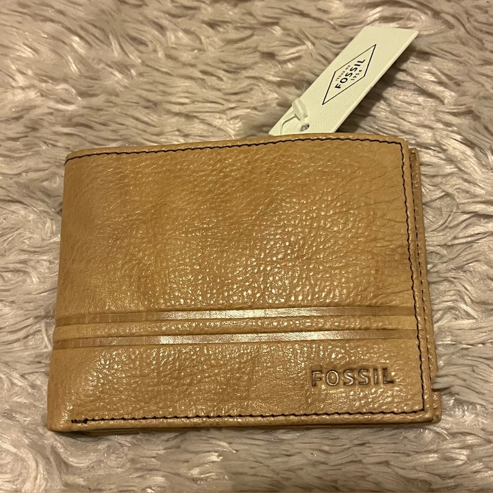 Fossil Watts Leather Bifold Wallet - cognac | NWT